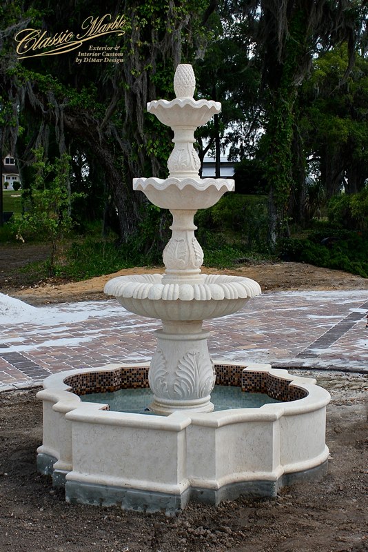 A Classic Marble Fountain Says Welcome